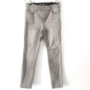 2/$10 White House Black Market Gray Stretchy Skinny Denim Jeans Elastic waist 6S